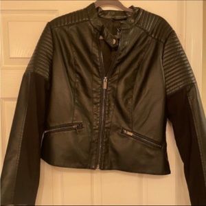 Black faux leather jacket